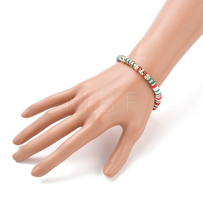 Handmade Polymer Clay Heishi Beaded Stretch Bracelets BJEW-JB05604-1