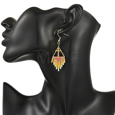 Glass Beads Braided Dangle Earrings EJEW-MZ00786-02-1