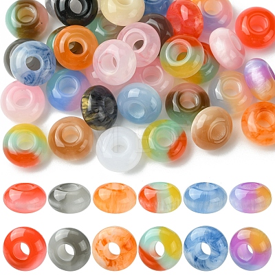 36Pcs 3 Styles Resin European Beads RESI-FS0001-72-1