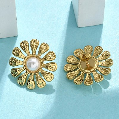 201 Stainless Steel Stud Earrings EJEW-D354-08G-04-1