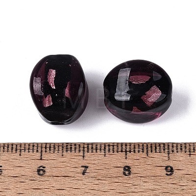 Handmade Silver Foil Glass Beads FOIL-N034-01F-1