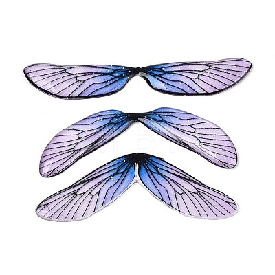 3Pcs Transparent Epoxy Resin Butterfly Wings Cabochons RESI-N045-11B-1