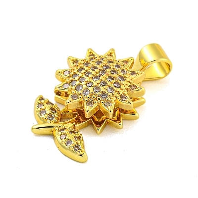 Real 18K Gold Plated Brass Micro Pave Cubic Zirconia Pendants KK-R159-39G-1