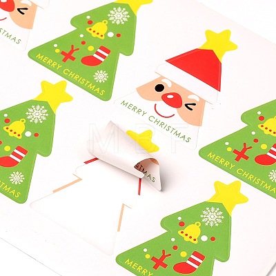 Christmas Tree Pattern DIY Label Paster Picture Stickers AJEW-L053-09-1