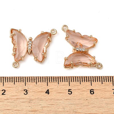 Brass Pave Faceted Glass Connector Charms FIND-Z020-04E-1