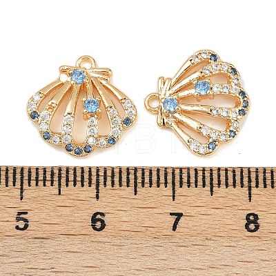Brass Micro Pave Cubic Zirconia Charms X-KK-F906-13G-1