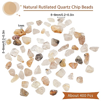 Natural Rutilated Quartz Chip Beads G-SC0001-31-1