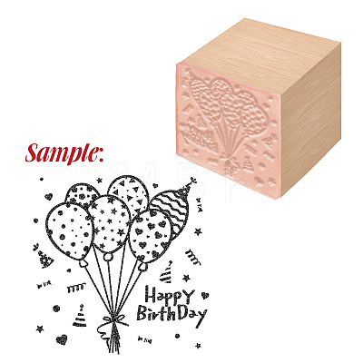 1Pc Beechwood Stamps & 1Pc Resin Stamp Sheet DIY-CP0007-96G-1