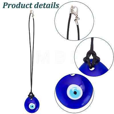 GOMAKERER 6Pcs 6 Styles Turkish Blue Evil Eye Glass Pendants Decorations HJEW-GO0001-05-1