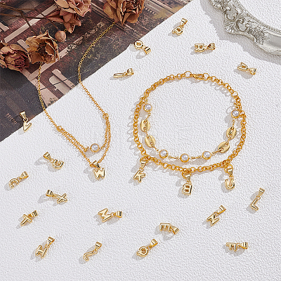 26Pcs 26 Styles Brass Charms KK-GA0002-56-1
