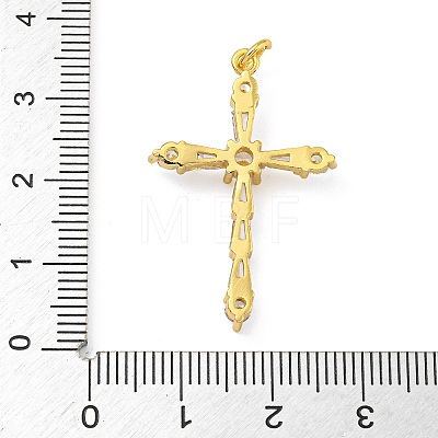 Rack Plating Brass Micro Pave Clear Cubic Zirconia Pendants KK-Z063-05G-1