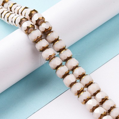 Electroplate Opaque Glass Beads Strands GLAA-P003-A04-1