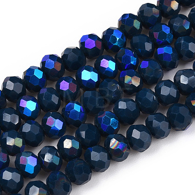 Electroplate Opaque Solid Color Glass Beads Strands X1-EGLA-A034-P4mm-L22-1