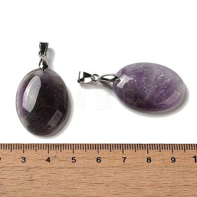 Natural Amethyst Pendants G-Z055-03P-11-1