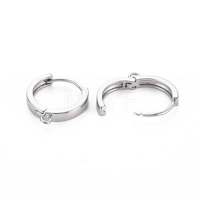 Brass Huggie Hoop Earring Findings KK-S364-158-1