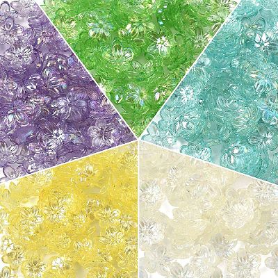 15g Transparent Acrylic Bead Caps TACR-YW0003-07E-1