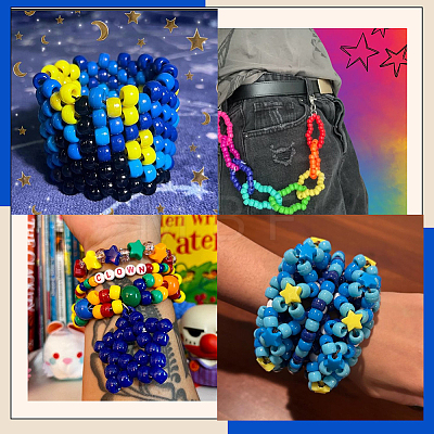 800Pcs Opaque Plastic Beads KY-SP0001-47H-1
