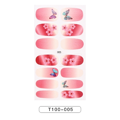 Full Cover Strawberry Flower Nail Stickers MRMJ-T100-005-1