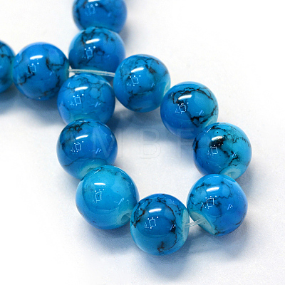 Baking Painted Glass Round Bead Strands DGLA-Q019-8mm-48-1