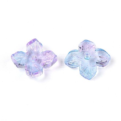 Baking Paint Transparent Glass Bead Caps X-DGLA-N014-04B-1