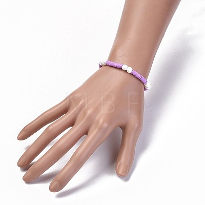 Handmade Polymer Clay Heishi Beads Kids Stretch Bracelets BJEW-JB04326-M-1