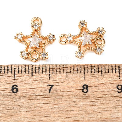 Brass Pave Clear Cubic Zirconia Connector Charms CU-CBAEC99-08G-1