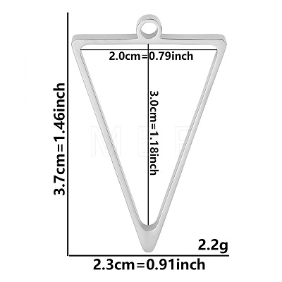 Non-Tarnish Stainless Steel Open Back Bezel Pendants PW-WGB5BE7-03-1