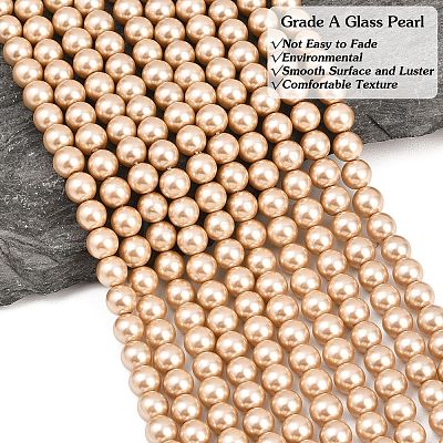 Eco-Friendly Dyed Glass Pearl Round Beads Strands HY-A002-8mm-RB064-1