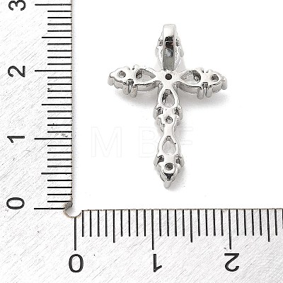 Brass Micro Pave Clear Cubic Zirconia Pendants KK-L228-03P-02-1