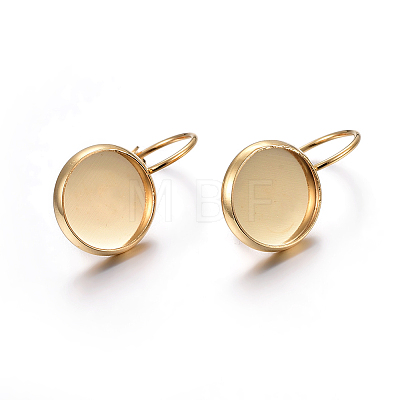 304 Stainless Steel Leverback Earring Settings X-STAS-F191-03G-10mm-1