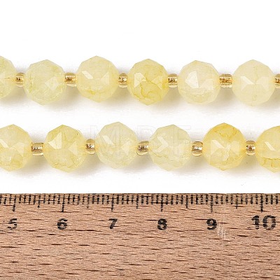 Ombre Effect Dyed Transparent Crackle Glass Beads Strands GLAA-Q111-10MM-07-1