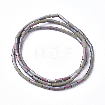 Electroplated Frosted Glass Beads Strands EGLA-G071-F-1