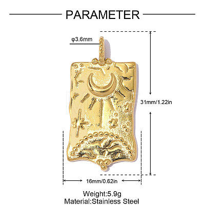 304 Stainless Steel Pendants STAS-OY014-67G-1