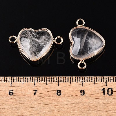 Natural Quartz Crystal Love Heart Pendants G-T138-205C-G-1