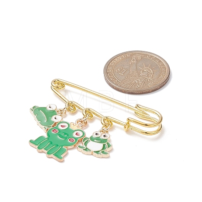 Frog Alloy Enamel Charm Brooch Pin JEWB-BR00096-1