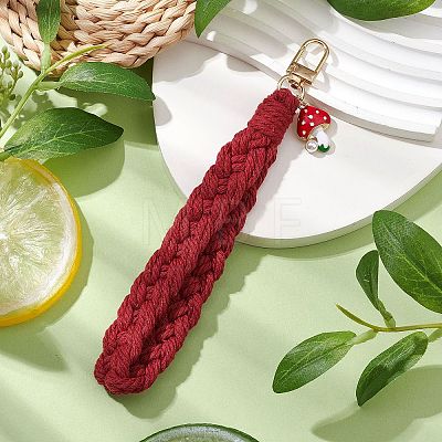 Handmade Woven Cotton Pendant Decorations HJEW-JM02795-04-1