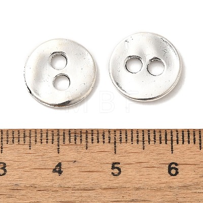 Lead Free Antique Silver Tibetan Style Flat Round Buttons X-TIBE-R178-AS-LF-1