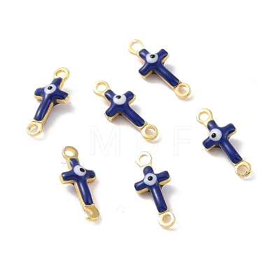 Brass Enamel Connector Charms KK-J302-08G-06-1