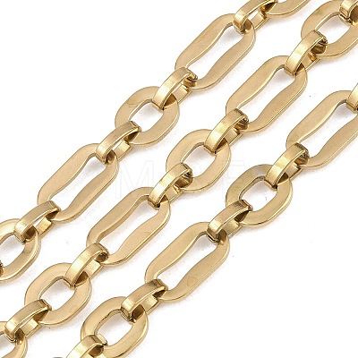 201 Stainless Steel Oval Link Chains CHS-F024-02A-G-1