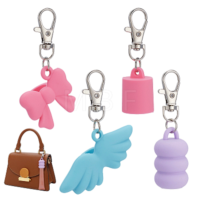 4Pcs 4 Styles Silicone Lip Gloss Cap Pendant Decorations KEYC-JOY0001-03-1