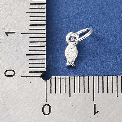925 Sterling Silver Fish Charms with Jump Rings STER-H118-09S-1