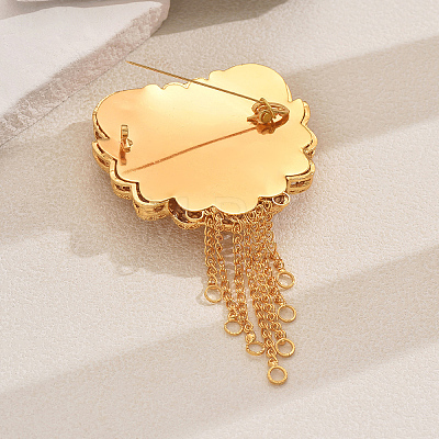 Elegant Alloy Tassel Brooches for Clothing ME8440-1