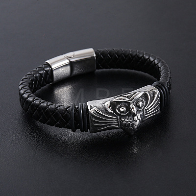 Punk Braided PU Leather Cord Bracelets ES9307-1-1