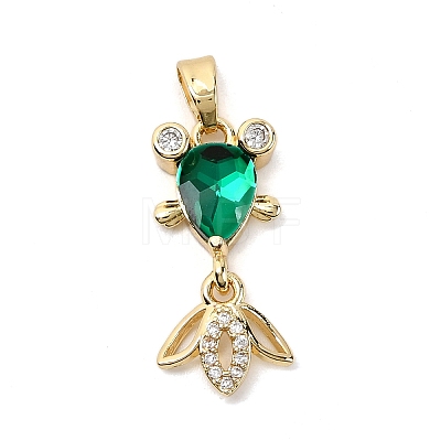 Brass Micro Pave Cubic Zirconia Pendants KK-K375-27G-18-1