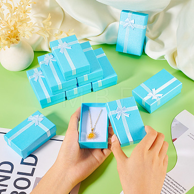 Rectangle Paper Jewelry Storage Gift Boxes with Bowknot CON-TAC0014-09B-1