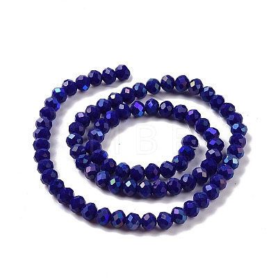 Electroplate Opaque Solid Color Glass Beads Strands EGLA-A034-P10mm-L12-1
