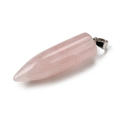 Natural Rose Quartz Pointed Pendants G-F820-12V-1