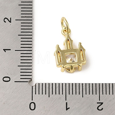 Brass Micro Pave Clear Cubic Zirconia Pendants KK-R162-018G-1