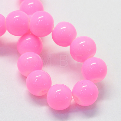 Baking Painted Glass Round Bead Strands X-DGLA-Q020-8mm-23-1