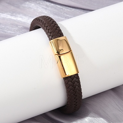 Braided Microfiber Leather Cord Bracelets for Women Men BJEW-D304-05G-01-1